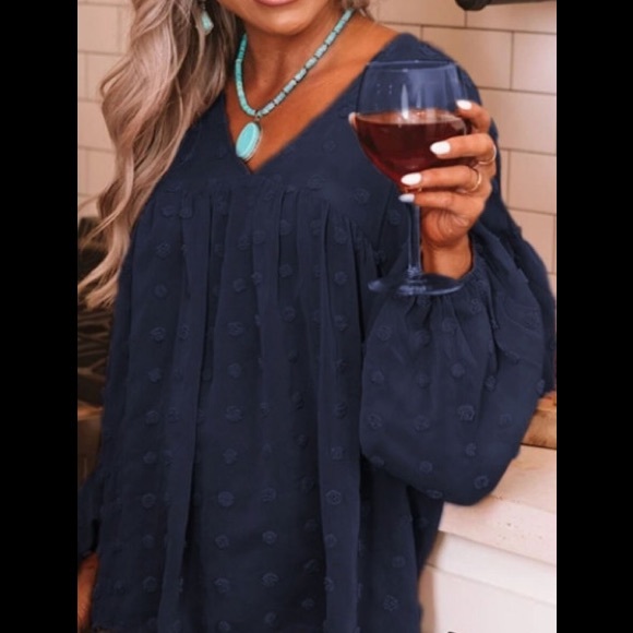 Lovely Deep V Neck Fold Design Loose Orange Tunic Style Blouse - Picture 7 of 9